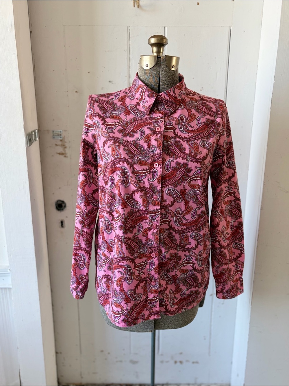 Chadwicks Pink Paisley Button-Up Blouse